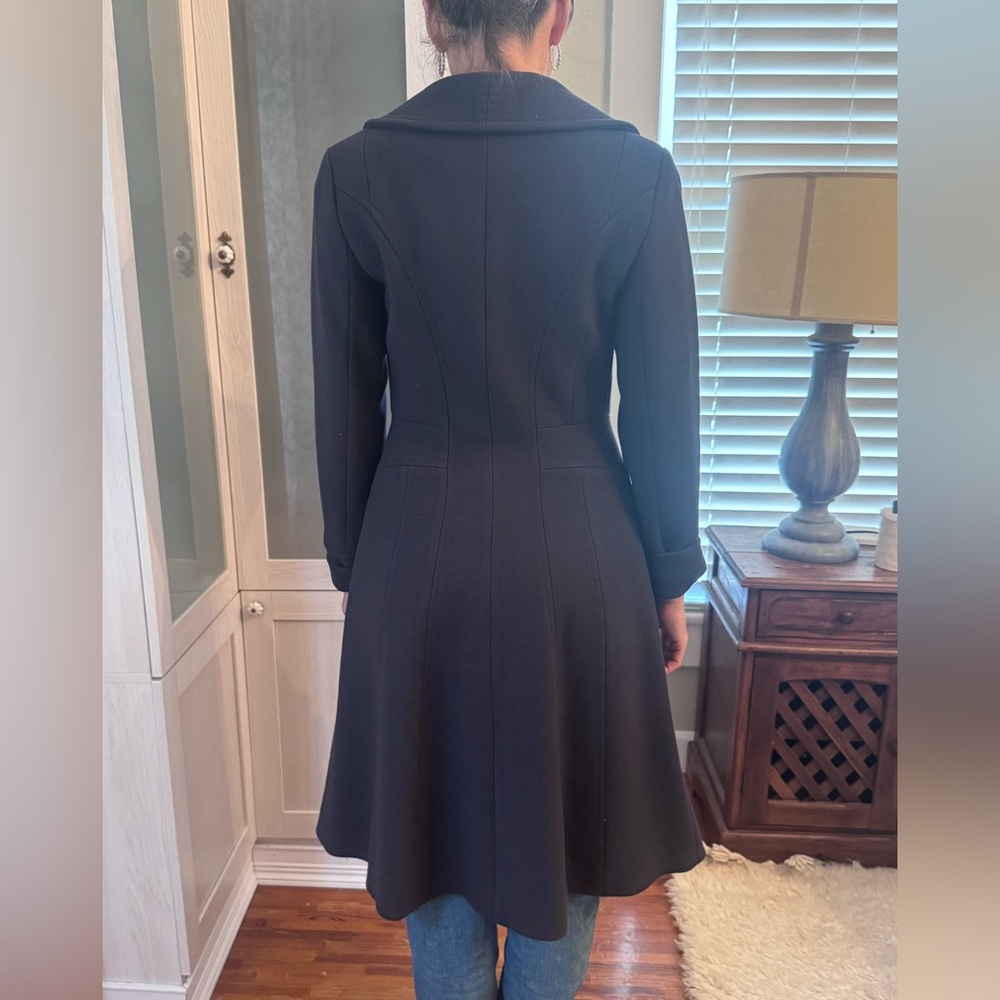 Reiss Navy Tailored Wool Angel Coat XS - Picture 6 of 11